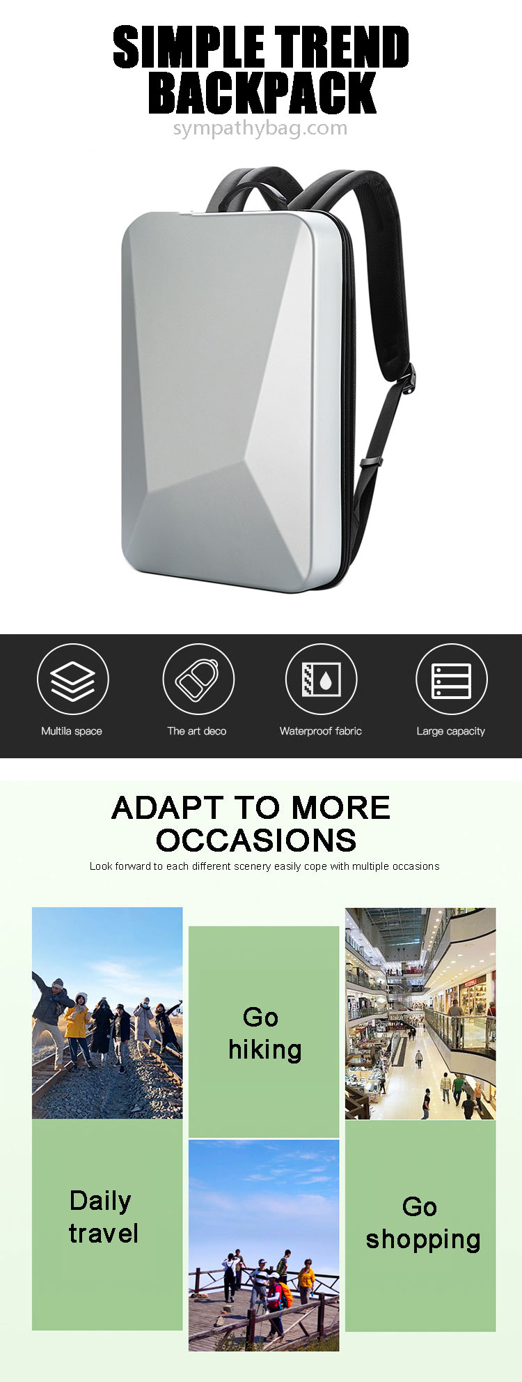 Men Waterproof Smart Travel Backpack Usb Charging Mochila Inteligente Anti Theft