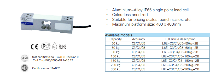 50-500KG High Precision Electronic Platform Scales with Single-Point Pressure Sensor
