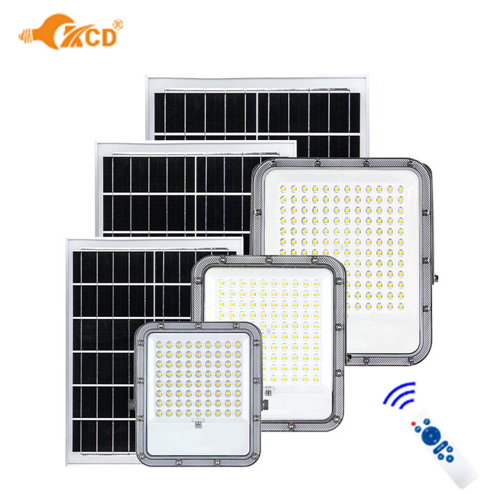 2700K 6500K Solar Powered Flood Lights 100w Big Capacity 3.2V Battery SMD 3030 LED Beads
