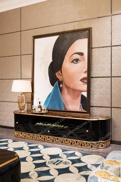 Wall Tv Unit Tv Showcase image Designs Black Lacquer Tv Stand Teak Cd Rack TR