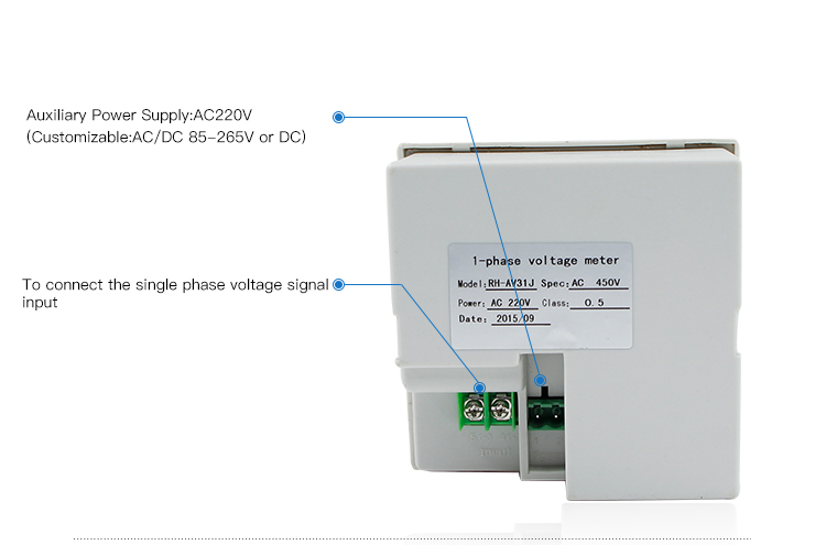 J model 96*96 cheap Single Phase Voltage Voltmeter 0-500Vac
