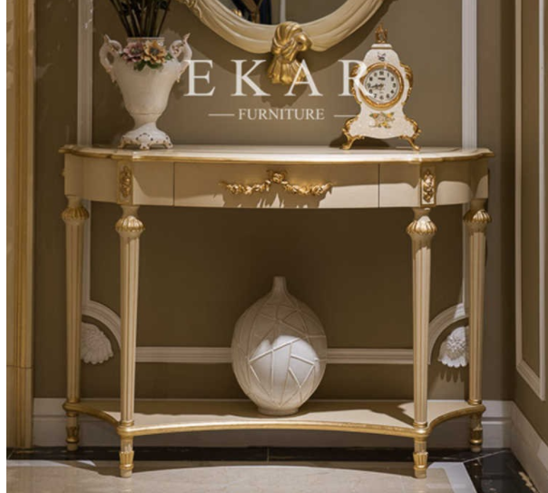 Antique Art Deco Classic Wooden Console Table