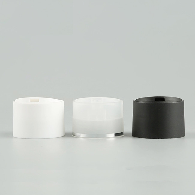 24MM 20MM Black Disc Top Cap 24/410 Double Wall Wide Frosted Cream Plastic Bottle Lids