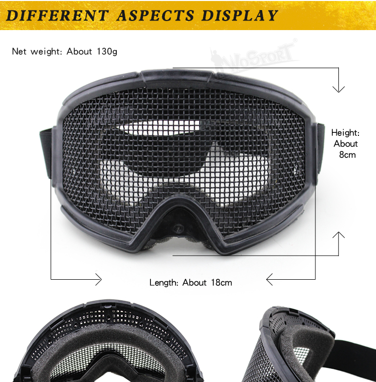 WoSporT Wholesale transformer hunting goggle outdoor military airsoft paintball tactical safety goggle with steel mesh