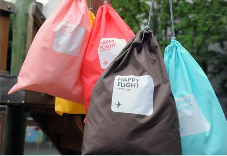 promotional eco friendly beauty waterproof fabric polyester drawstring bags Custom dust cover pocket for cloth gift