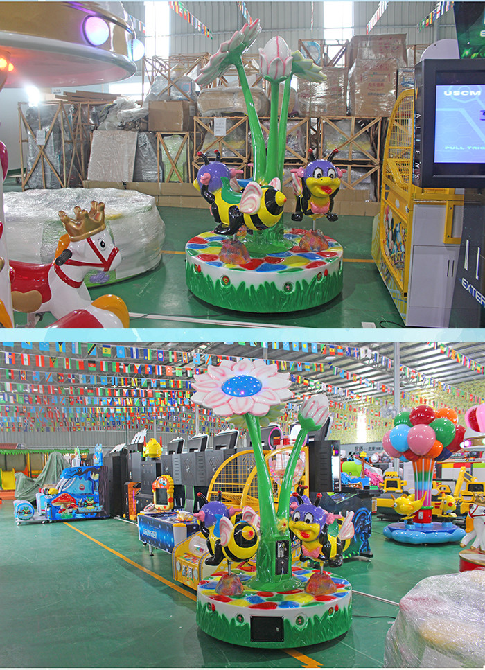 Bee Park Kids Carousel Horses Amusement Children Playground Merry Go Round Riding