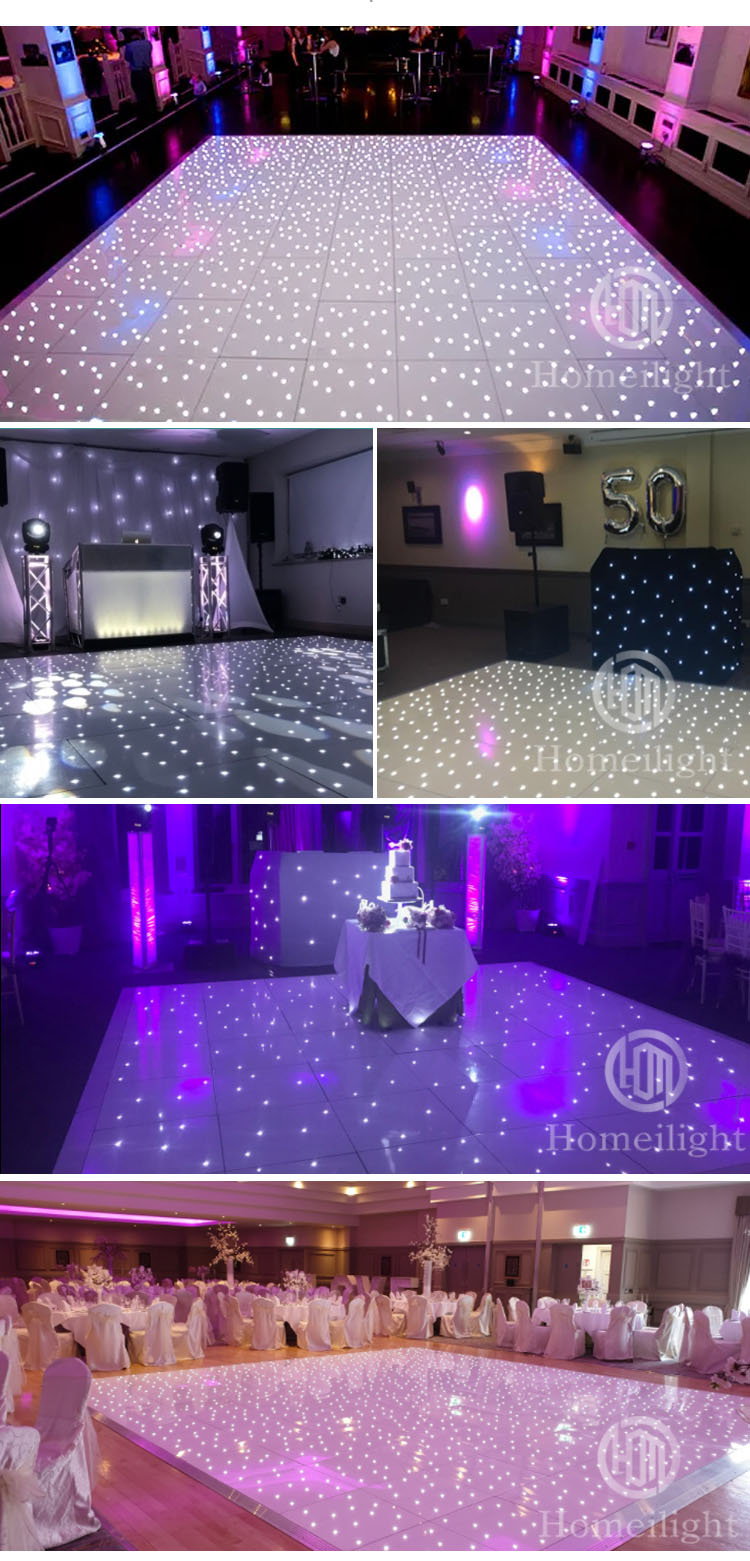 White Starlit RGB LED Dance Floor Panels For Wedding DJ Bar Party