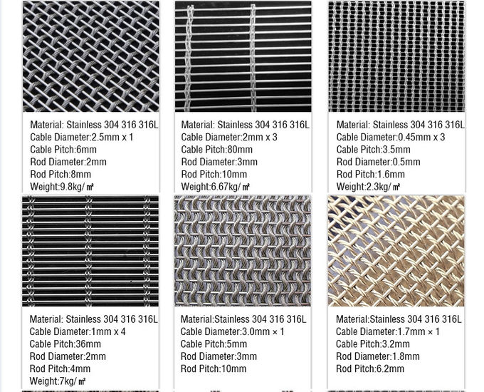 Bronze Stainless Steel Woven Metal Lock Crimped 6m Brass Decorative Wire Mesh