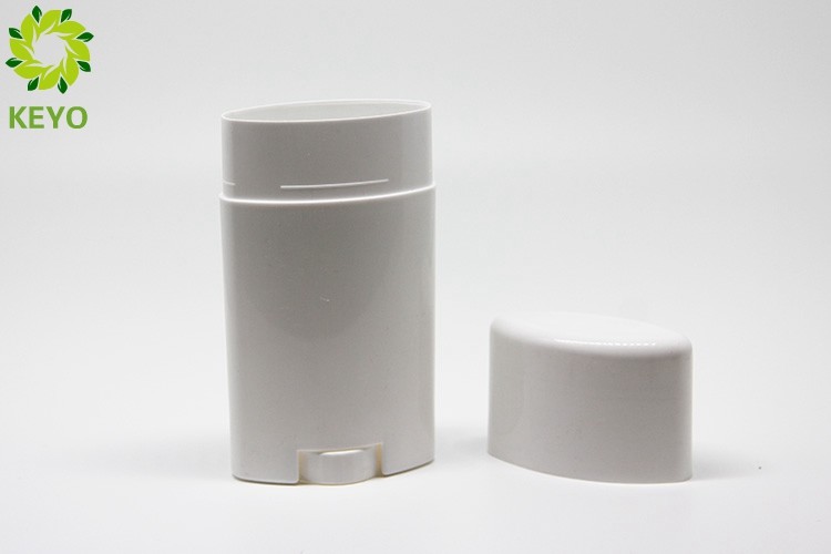 White Bottom Filled Oval Plastic Sun Block Containers 75g Custom Design Acceptable