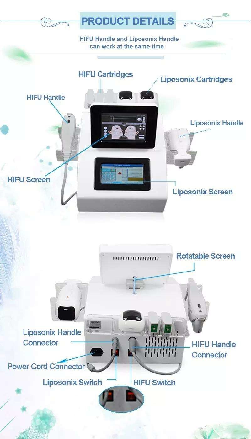 Liposonic HIFU Lifting Machine 2 In 1 10000 Shots Face Wrinkle Removal Machine