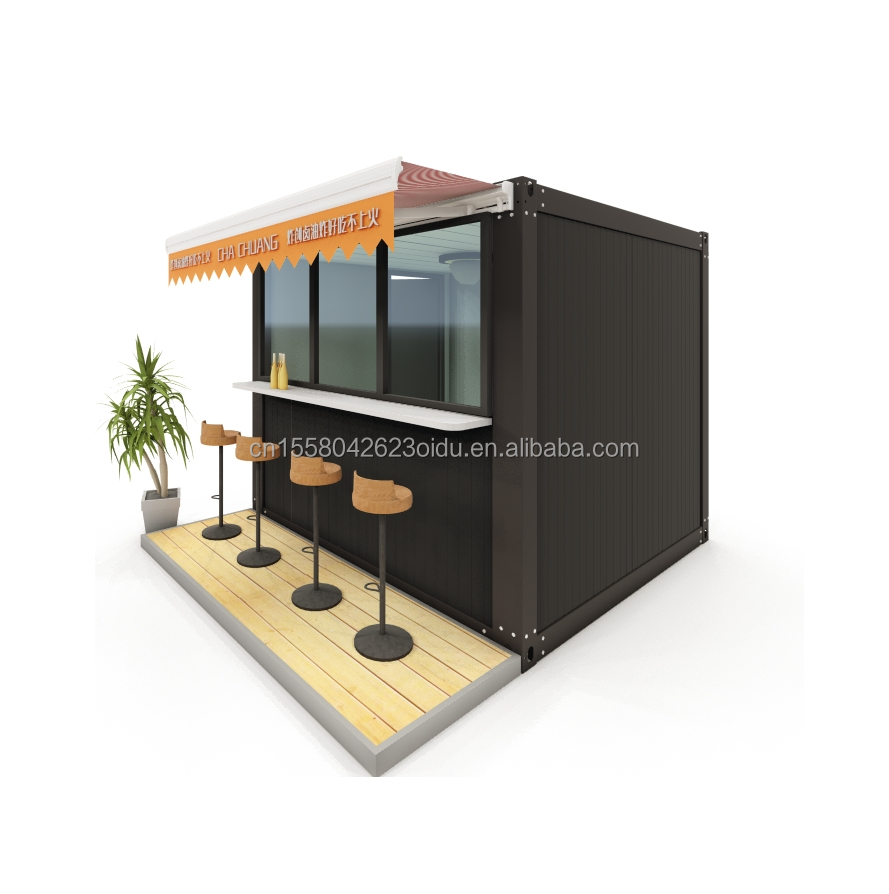 Mobile Steel Structure Wooden Shop Fast Selling Booth Direct Home Bar Coffee Shop