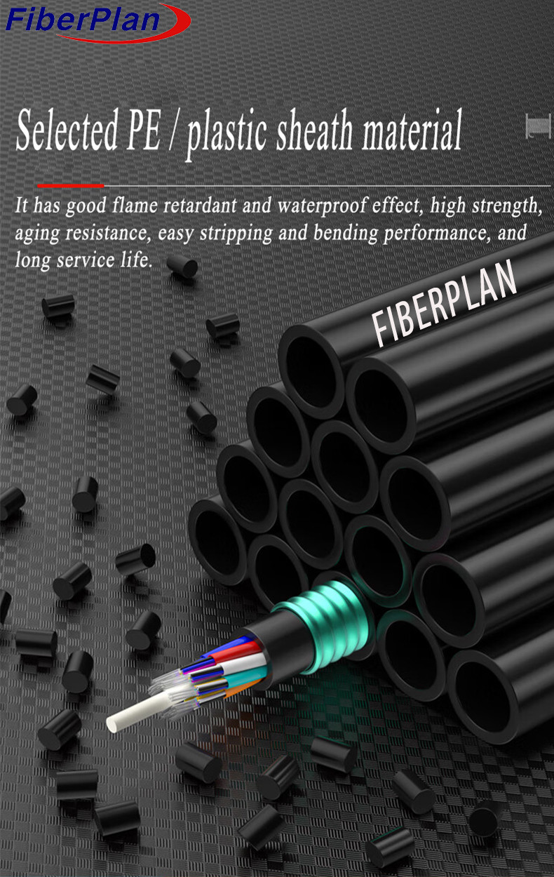 Anti Rodent GYFTY53 Direct Burial Cable 8 Core Single Mode Fiber Optic Cable