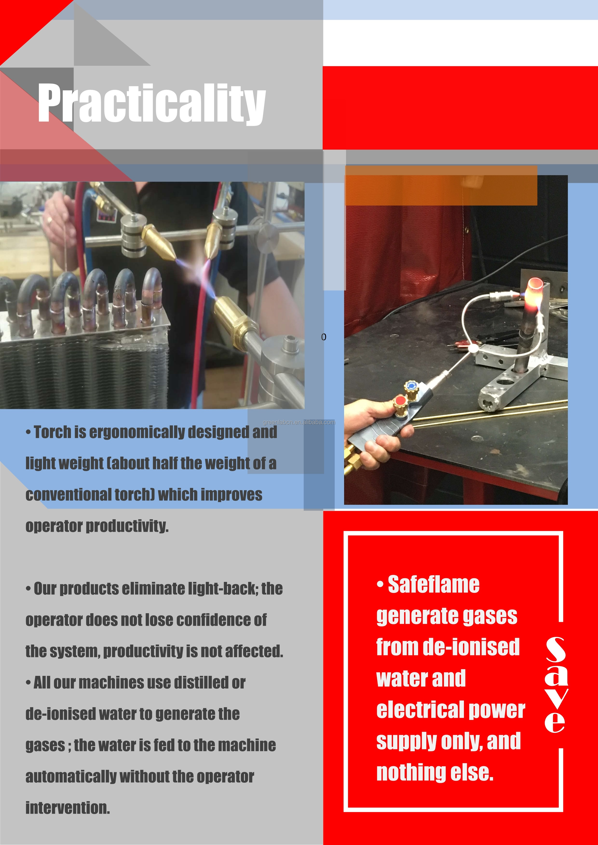 Acrylic Polishing Post-mixed Torch Water Fuel Flame Gas Generator for Construction Works