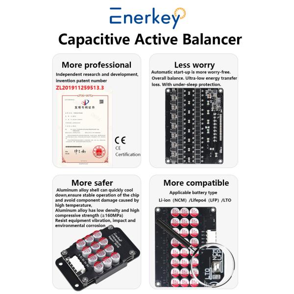 Enerkey 3S 4S 6S 7S 8S 9S 10S 11S 12S 13S 14S 15S 16S 5A Active Balancer Energy Transfer Active Equalization Module Capacitor