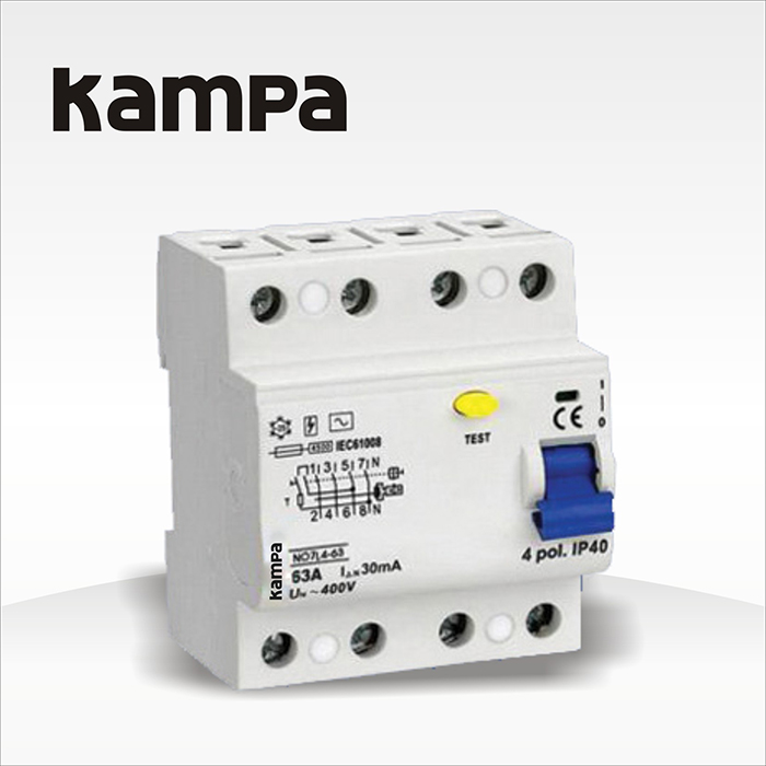 Residual Current Circuit Breaker Kampa NO7L4-63 6ka 63AMP (RCCB)