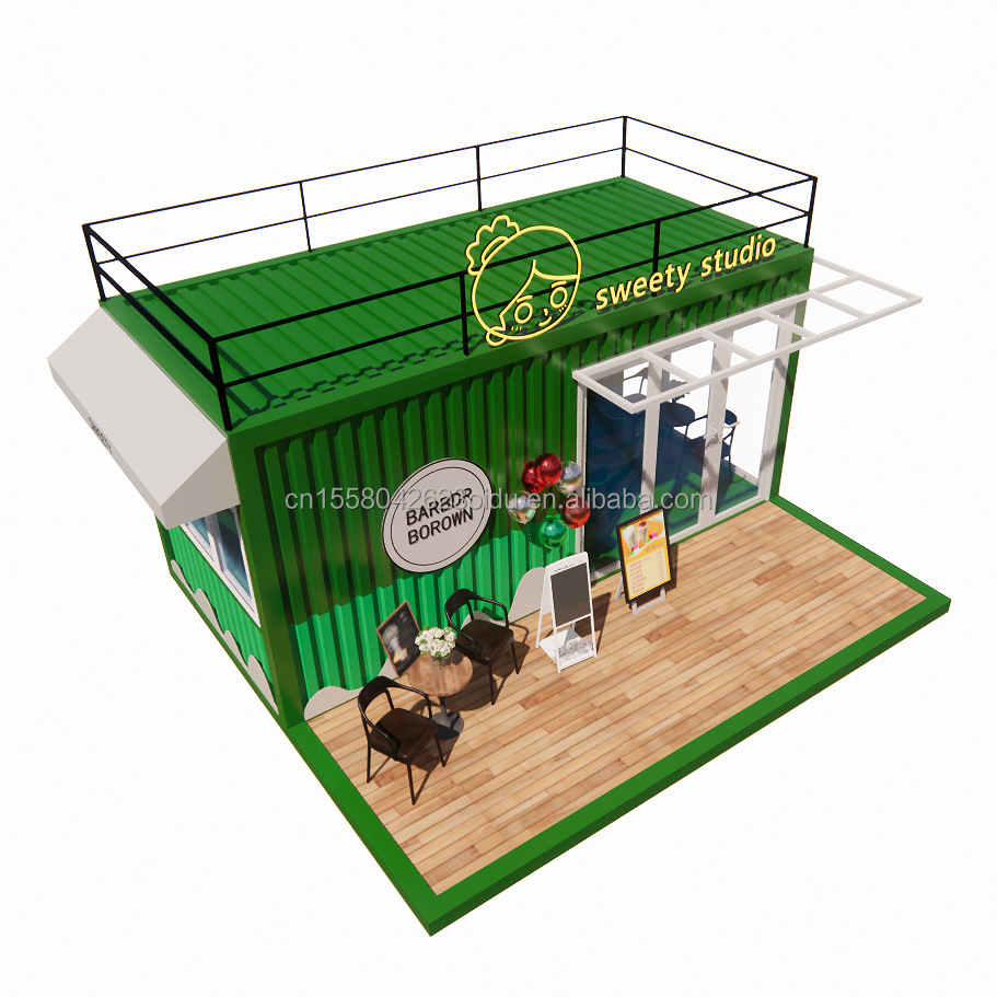 50/75/100mm Wave Sandwich Panel Wall 20ft Portable Container Clothing Store Prefabricated Mobile Store Pop Up Retail Store