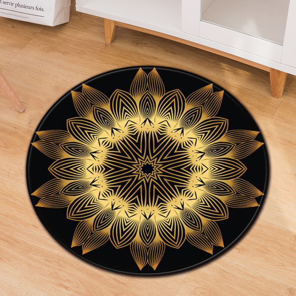 Modern Minimalist Printed Chair Floor Mat Round Office Computer Floor Mat