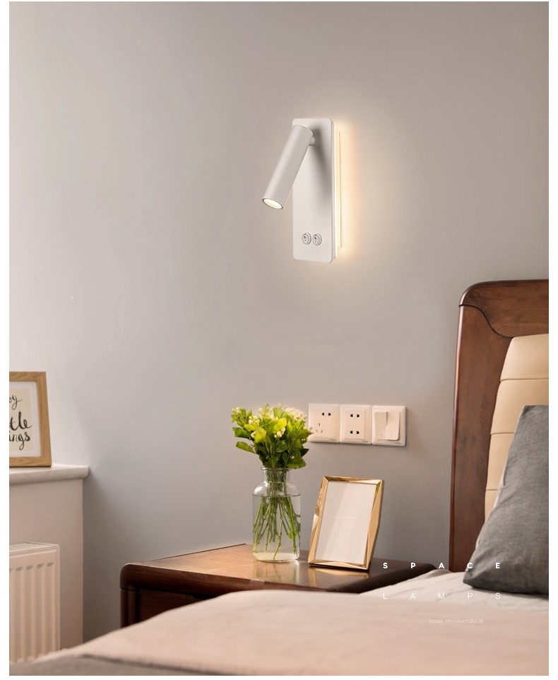 Reading Wall Lamp Reading room 3W Bedside Bedroom ambient lighting book Room Lighting hotel Fixture Sconce For villa