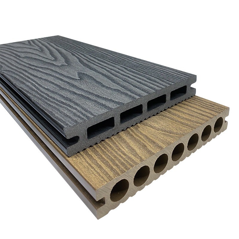 3D Deep Embossed WPC Decking Boards 145x22mm Decking Gray Engineering Garden