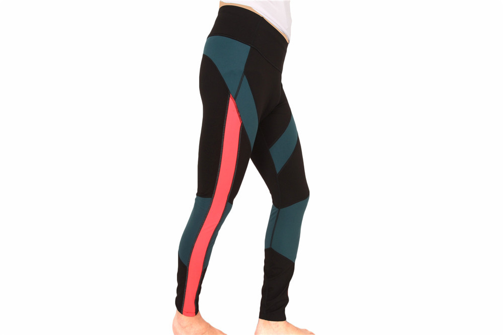 Stretchable Color Blocking Ladies Yoga Outfits 76% Nylon 24% Spandex