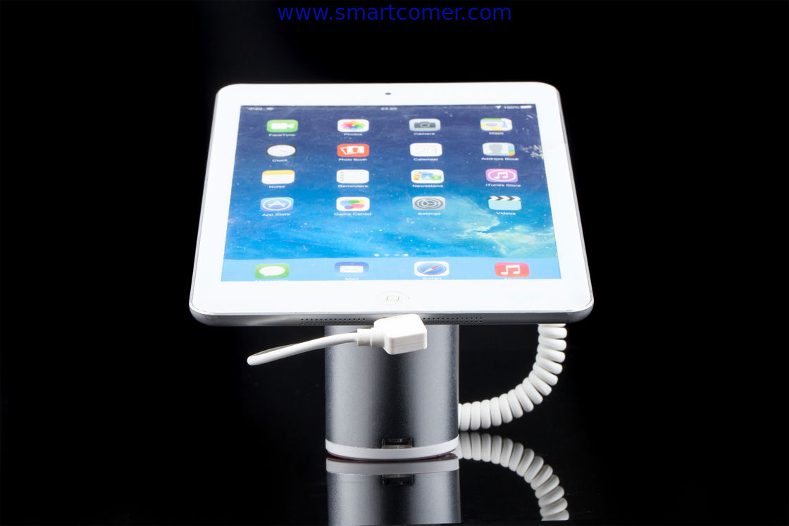 COMER cellphone security alarm counter stand with charging function for retail display