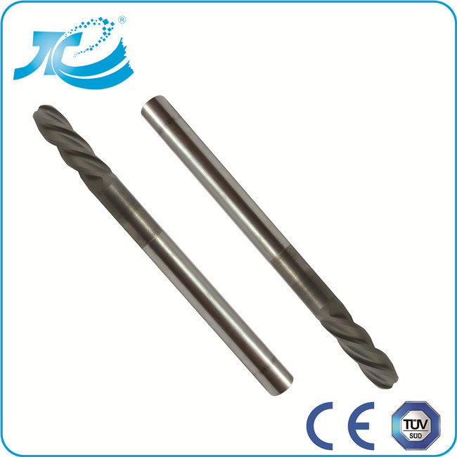 Tungsten Carbide End Mill Straight Flute with 2 or 4 Flute , Helix Angle 38 - 42 °