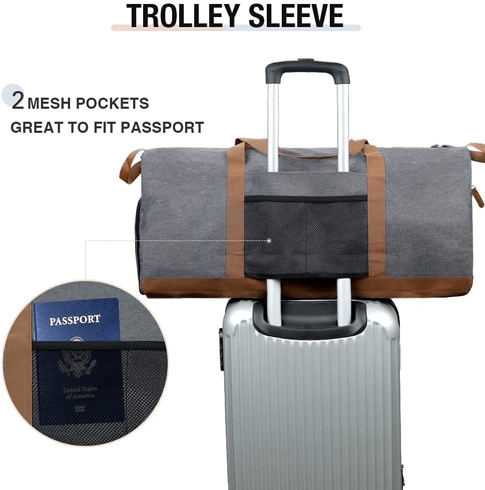 24.8X11.8X11" Flexible Carry On Bag , Travel Duffel Bag With Trolley Sleeve