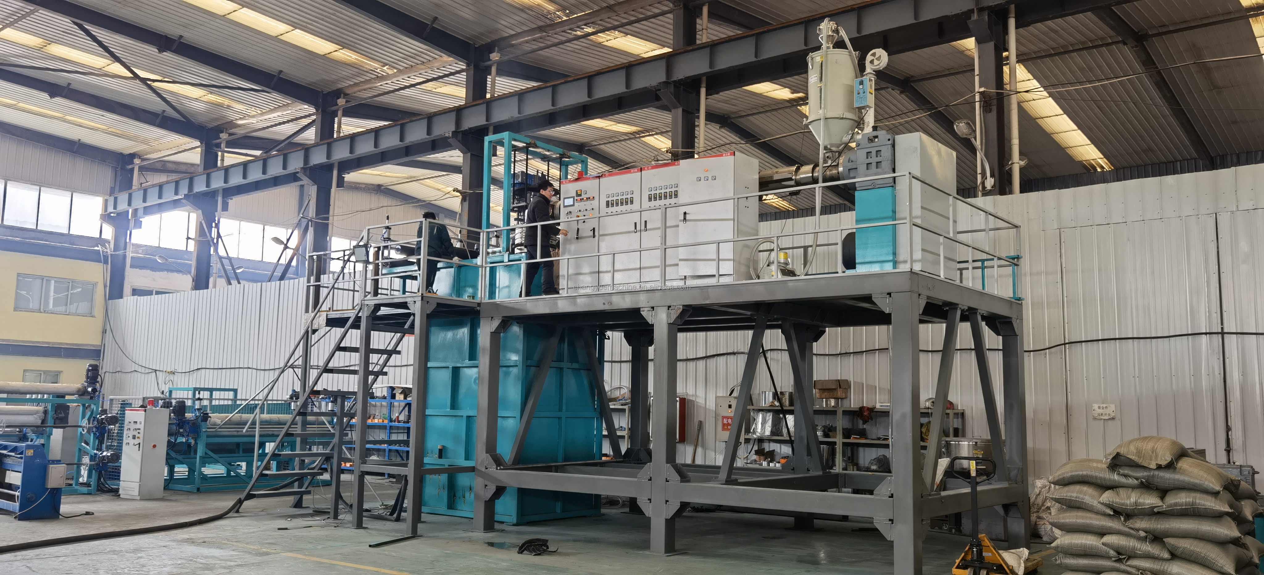 HDPE/PP Plastic Processed 2D/3D Geo Net Making Machine with 38CrMoALA Screw Material