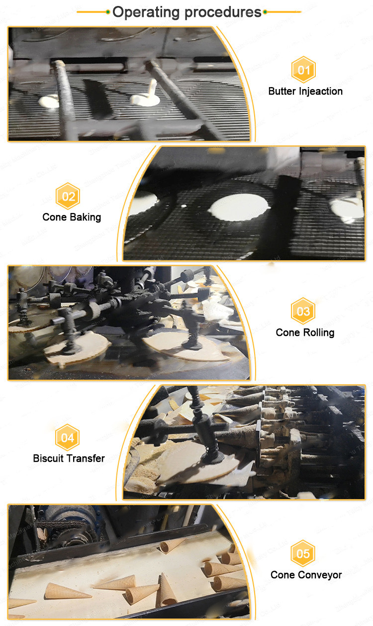 7500pcs/H Snack Food Factory Sugar Cone Production Line