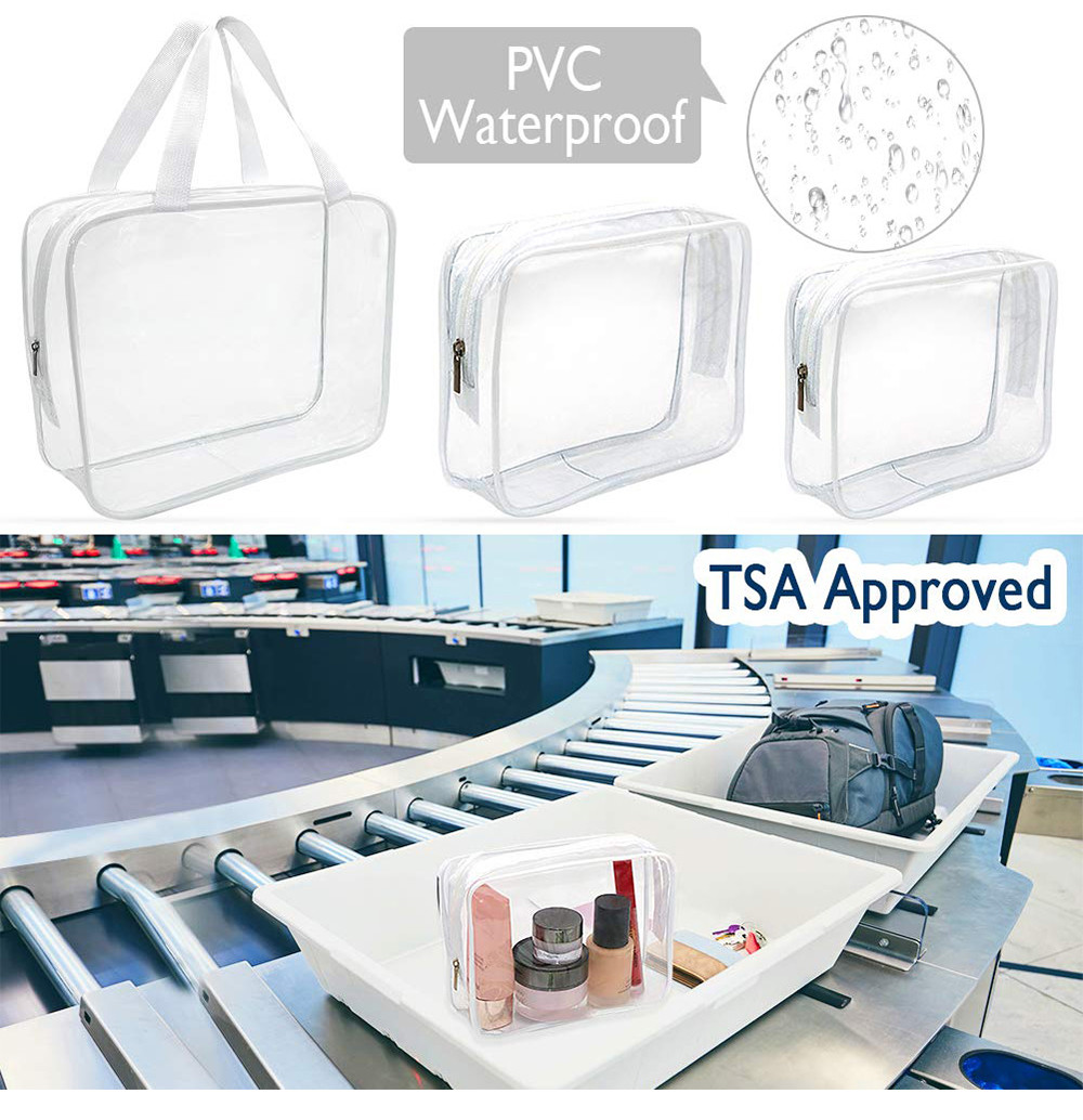 29*9.5*23cm Transparent PVC Travel Shower Wash Bag