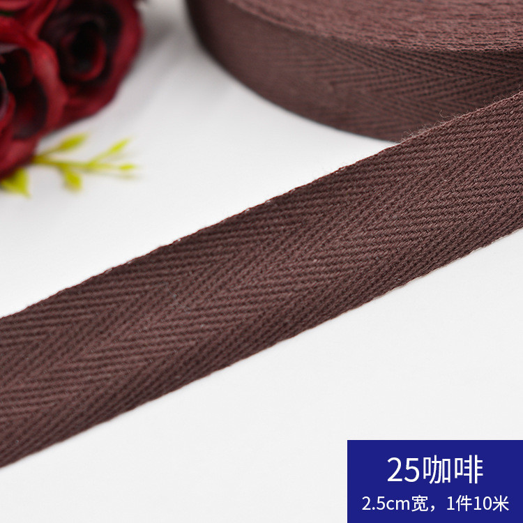 Herribone Design Cotton Ribbon Purple Orange Cotton Twill Tape