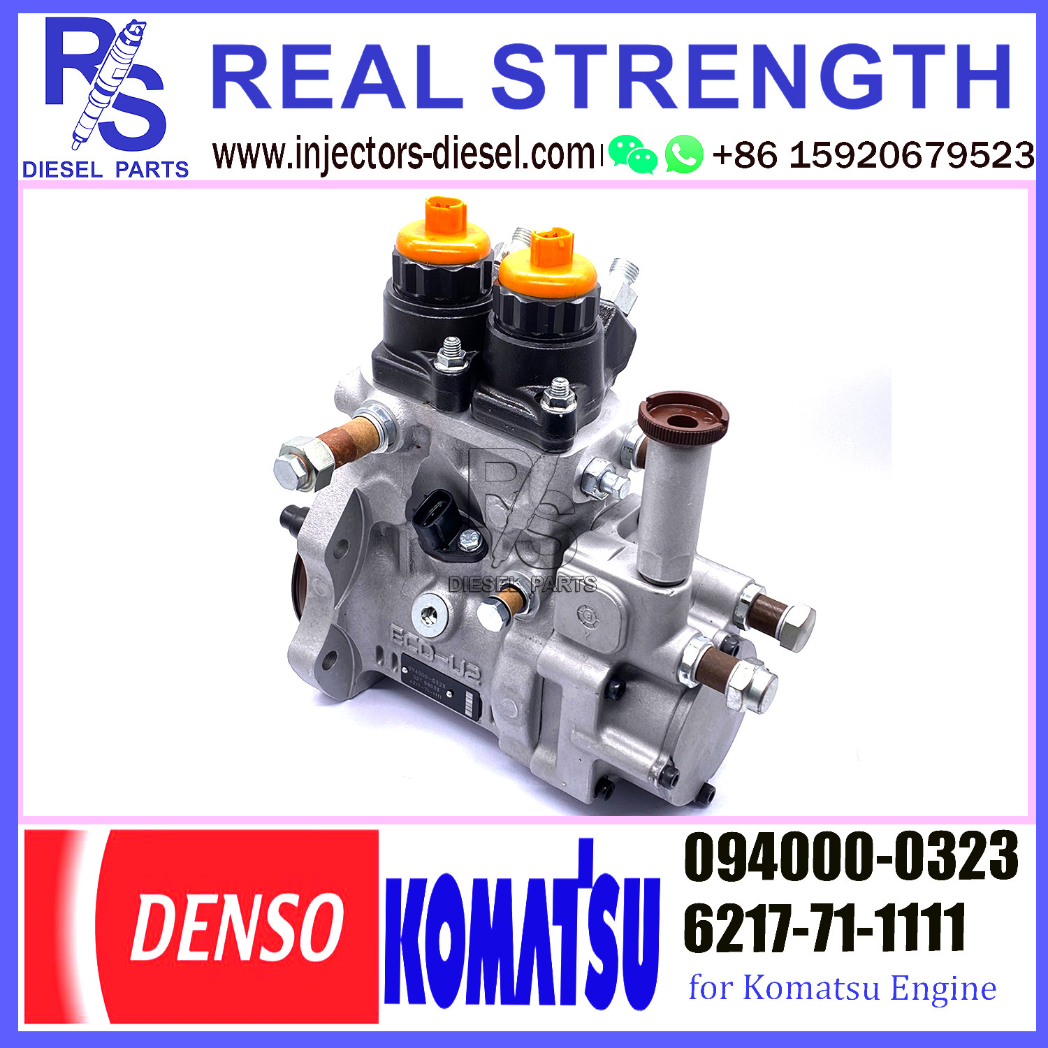 DENSO common rail pompa iniezione carburante motore diesel 6217-71-1111 094000-0322 6217-71-1120 094000-0323 for Komatsu