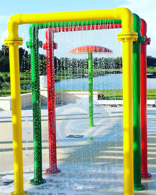Galvanized Steel Water Splash Pad Splash Zone N Shape Waterfall Water Spray Curtain