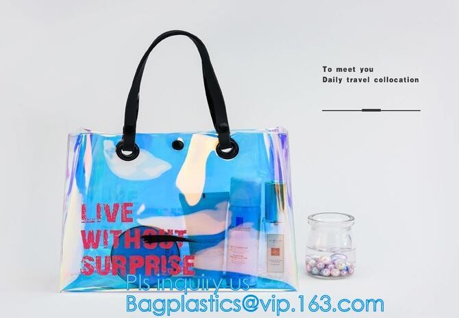 lady woman cosmetic PVC handbag, Fashion Clear Plastic PVC Handbags for Women, Handbags PVC cosmetic bag, HANDLE, CARRIE
