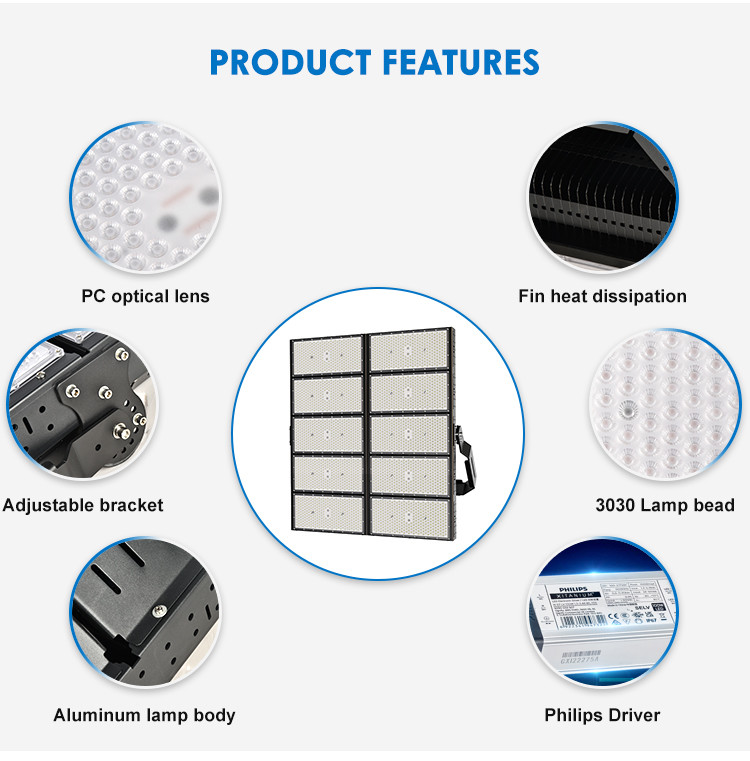7000K 200W Led Baseball Field Lights Led Sports Lighting Fixtures