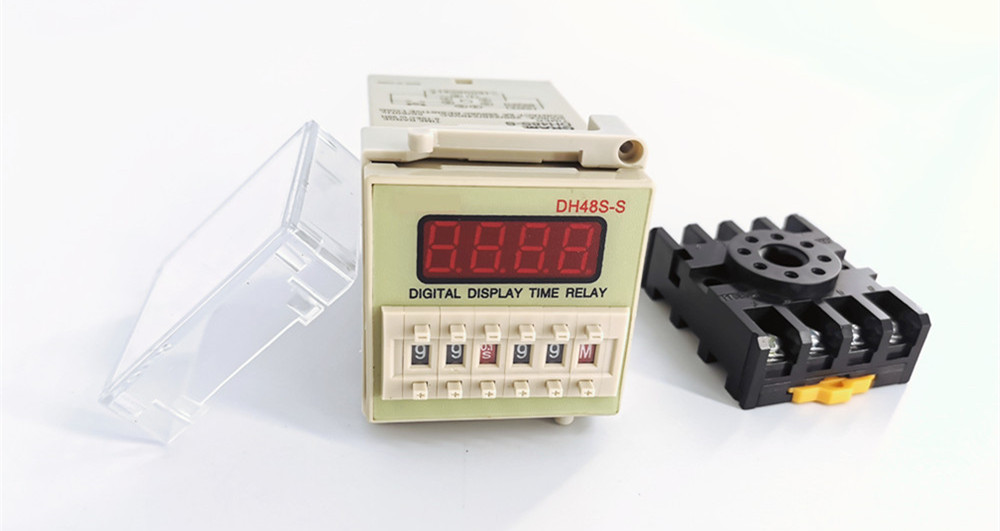 Cycle Delay 4 Digit LED Display DH48S-S DC12V 24V with Socket Time Relay