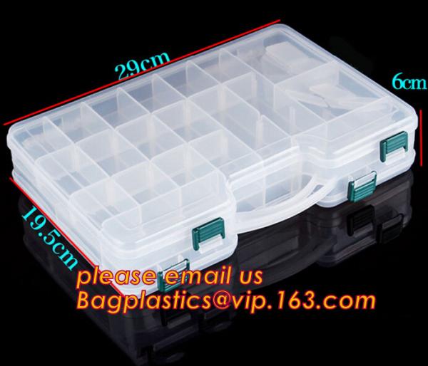 Plastic Storage Box With 15 Removable Compartments Tool Containers, plastic divided storage box for candy and nuts