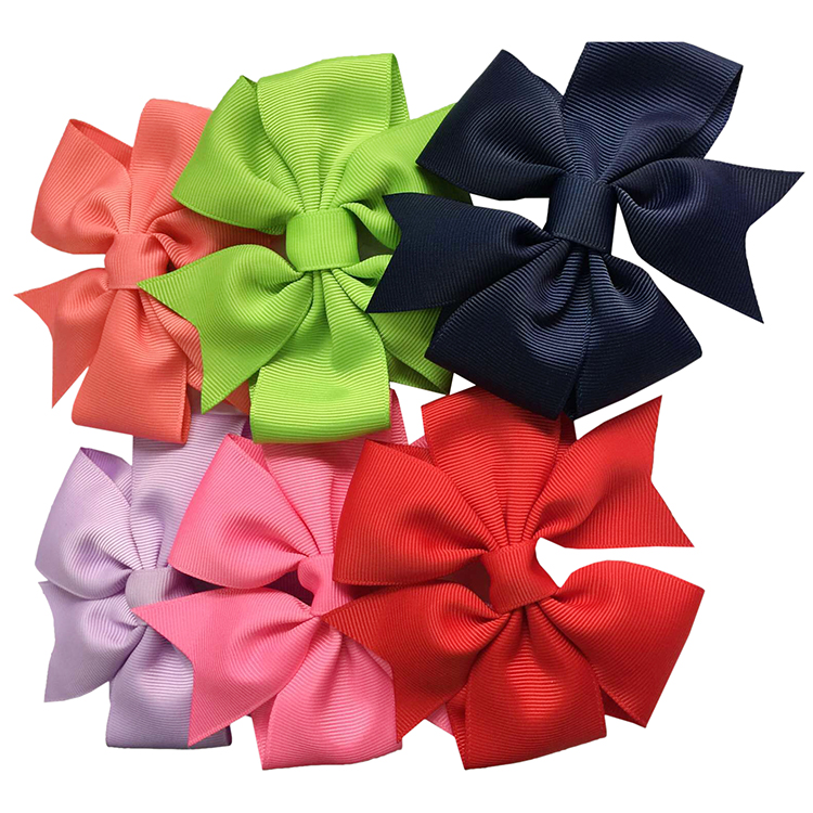 Butterfly Shape Small Ribbon Hair Bow Clip Various Color Customized Size