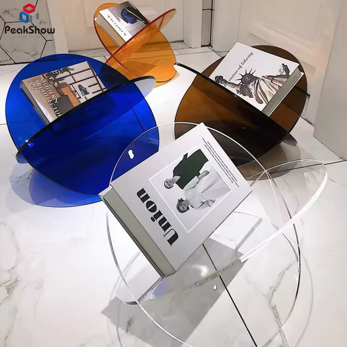 Fashion Design X Shape Custom Acrylic Stand Assembled Acrylic Book Shelf