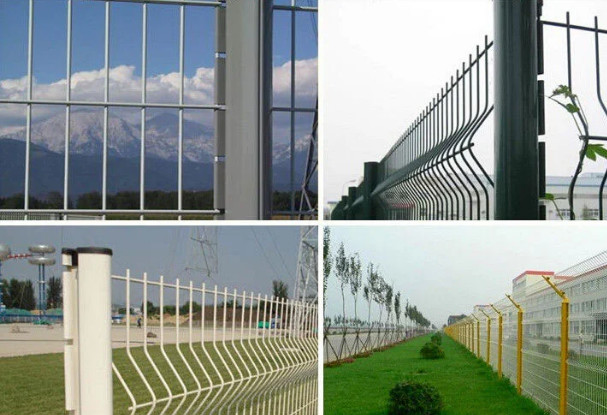 Decorative Yard Pvc Coated Round Post 3mm 3d Mesh Fence