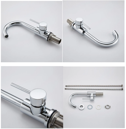 Chromium Single Handle Hot And Cold Basin Faucet With Earthenware Spool