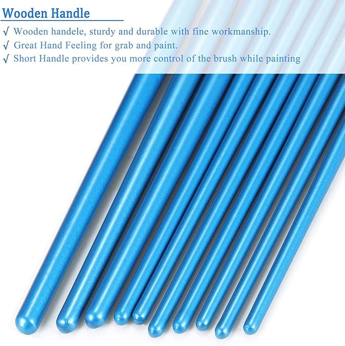 Multi Shaped Wooden Art Brushes Set For Acrylic Oil Watercolor Gouache Painting
