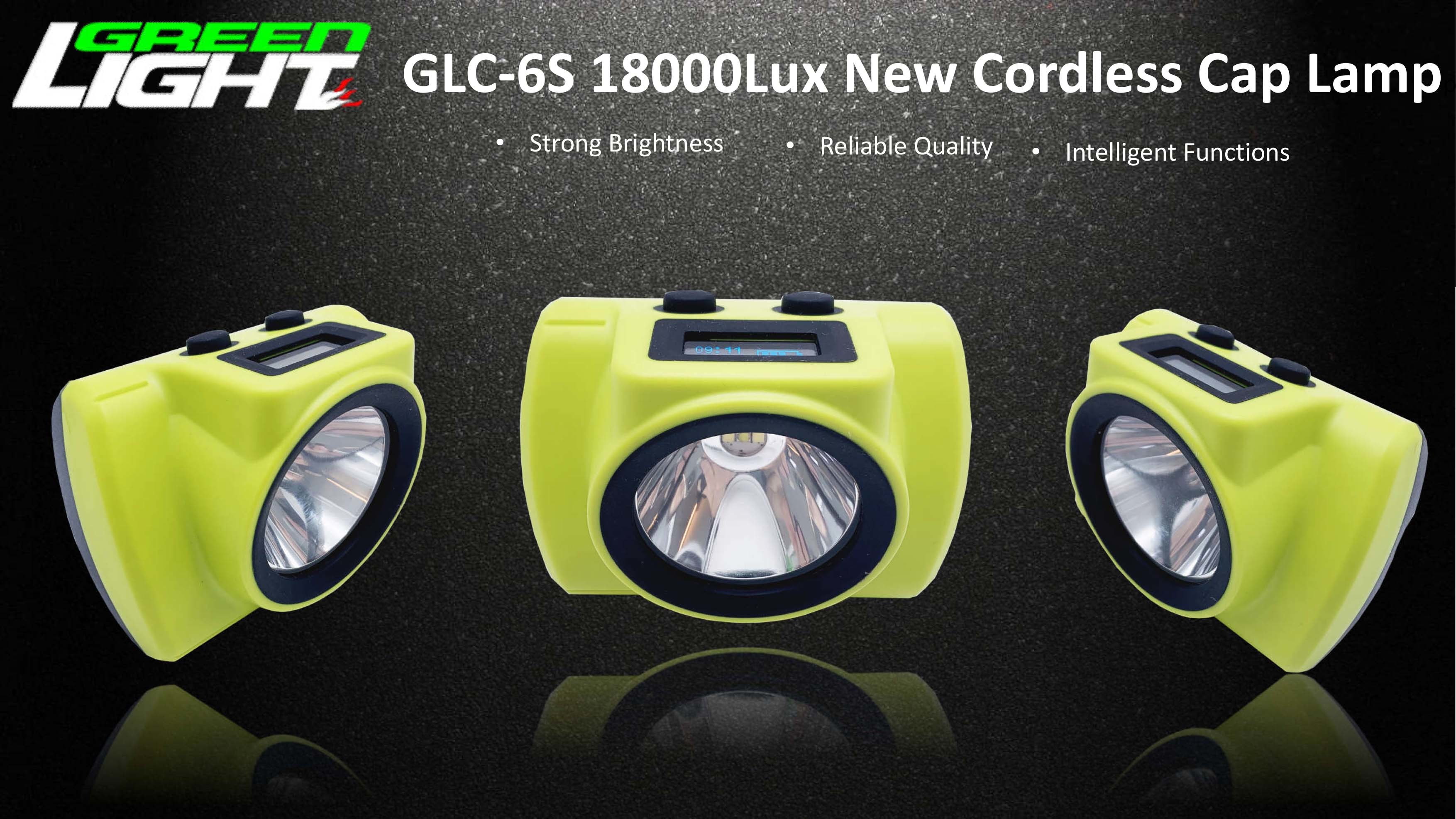 OLED Screen 6.8Ah Cordless Mining Lamp 18000lux USB Charging