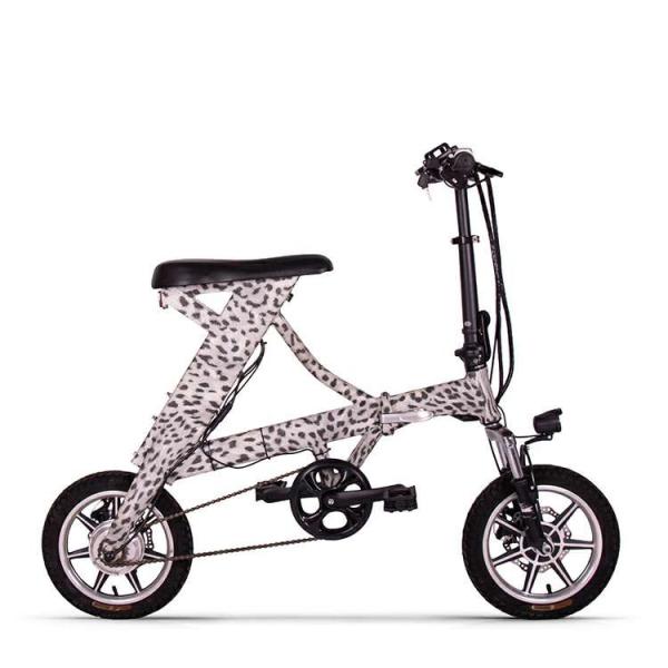 20 Inch Small Women Electric Bikes Folding Ladies Electric Bike Leopard Print