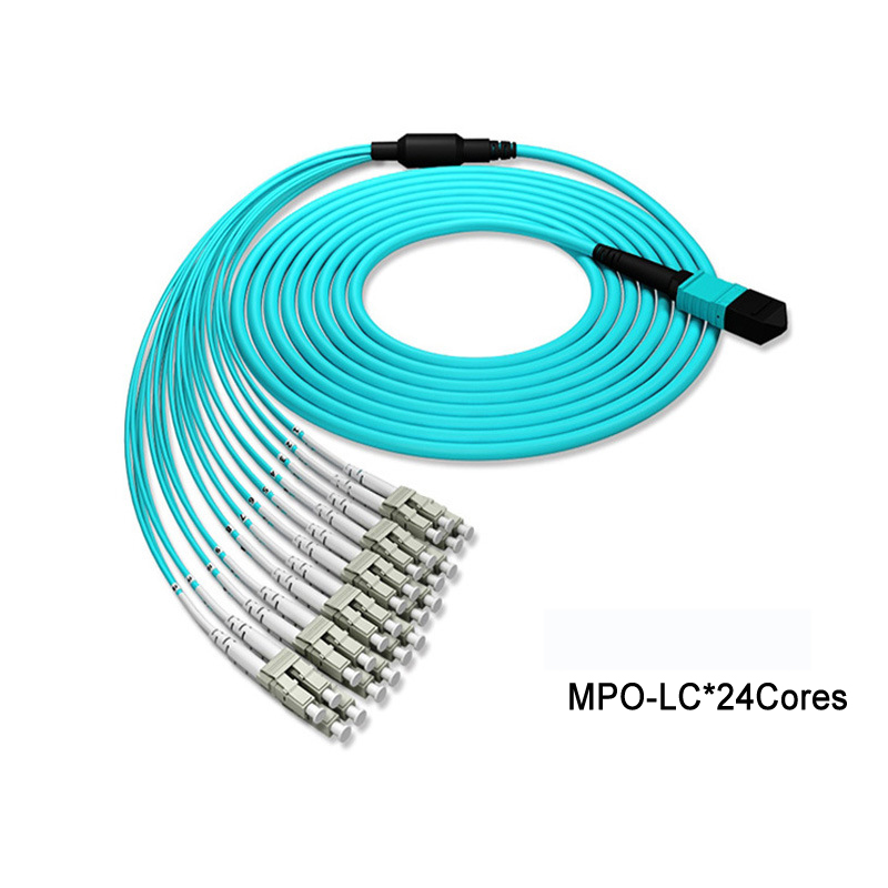 100G OM3 MPO to 8 12 24 Core LC Duplex Multimode Fiber Breakout Cable MTP Fiber Jumper