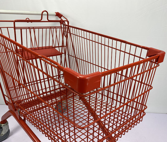 Red Steel Shopping Cart CE Certificate 180L European Large Shopping Cart