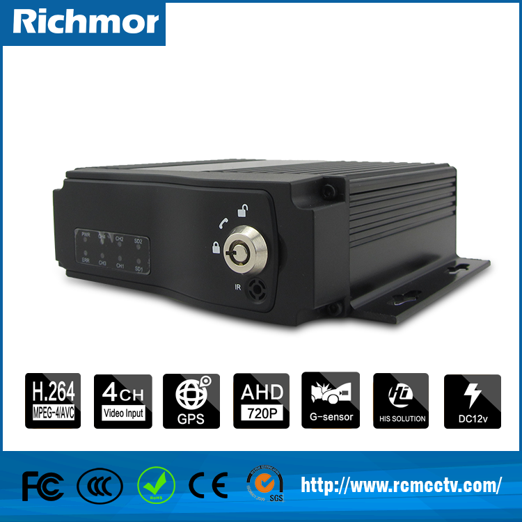 Taxi Bus Truck Vehicles 4 Channel AHD HD Analog Input GPS Mobile DVR 4G With CCTV