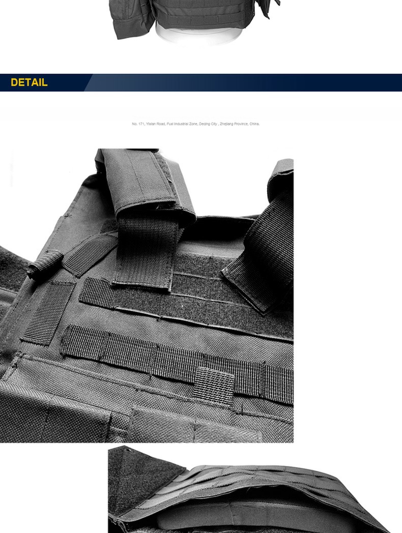 Multi-function Protective Vest With Molle System and Pouches for Body Safety in S-2XL Sizes