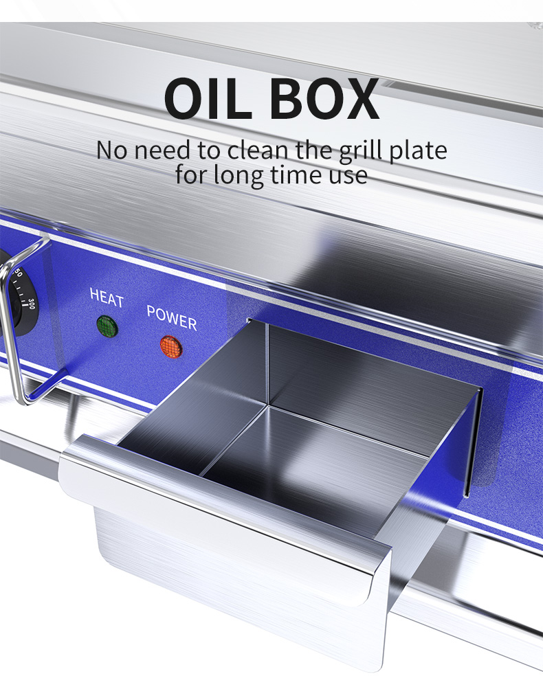 PTFE Non-Stick Material Electric Griddle for Counter Top Commercial Restaurant Kitchen