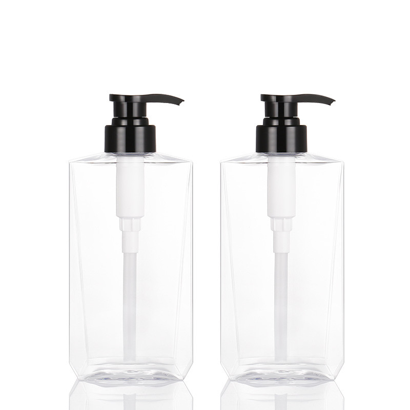 Recycled 300ML 500ML Clear Normal Regular Plastic Shampoo And Conditioner Body Pump Bottle